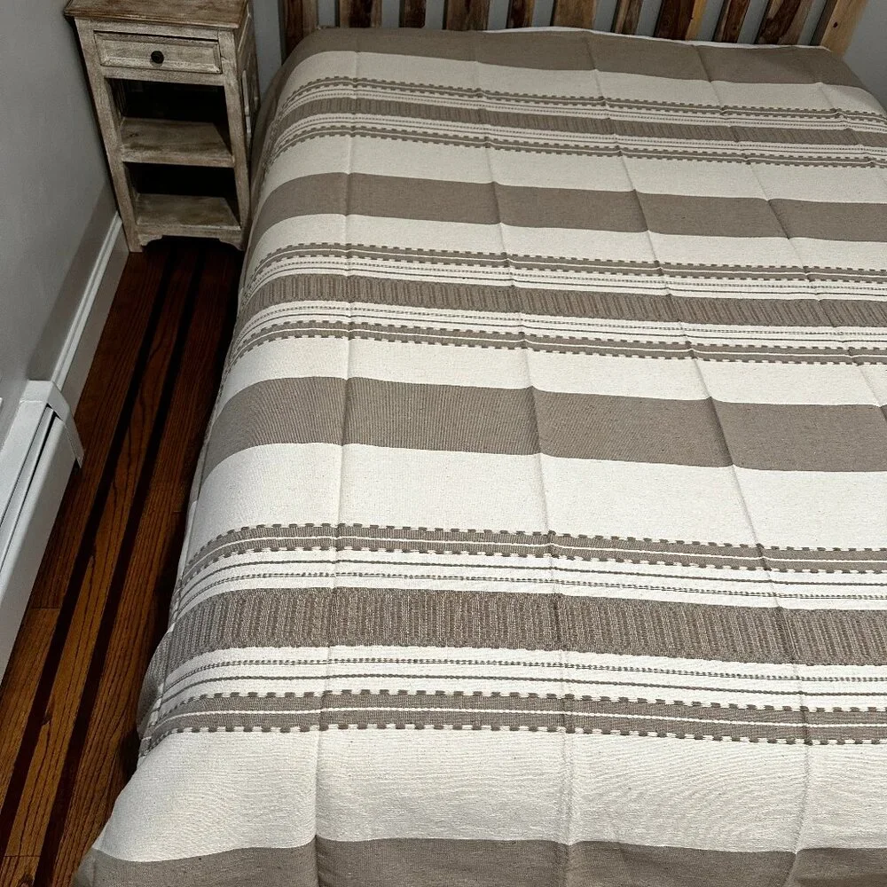 Custom size Cotton Bedspread/Quilt. From Oaxaca Mex. Hand loom, Bed covers,